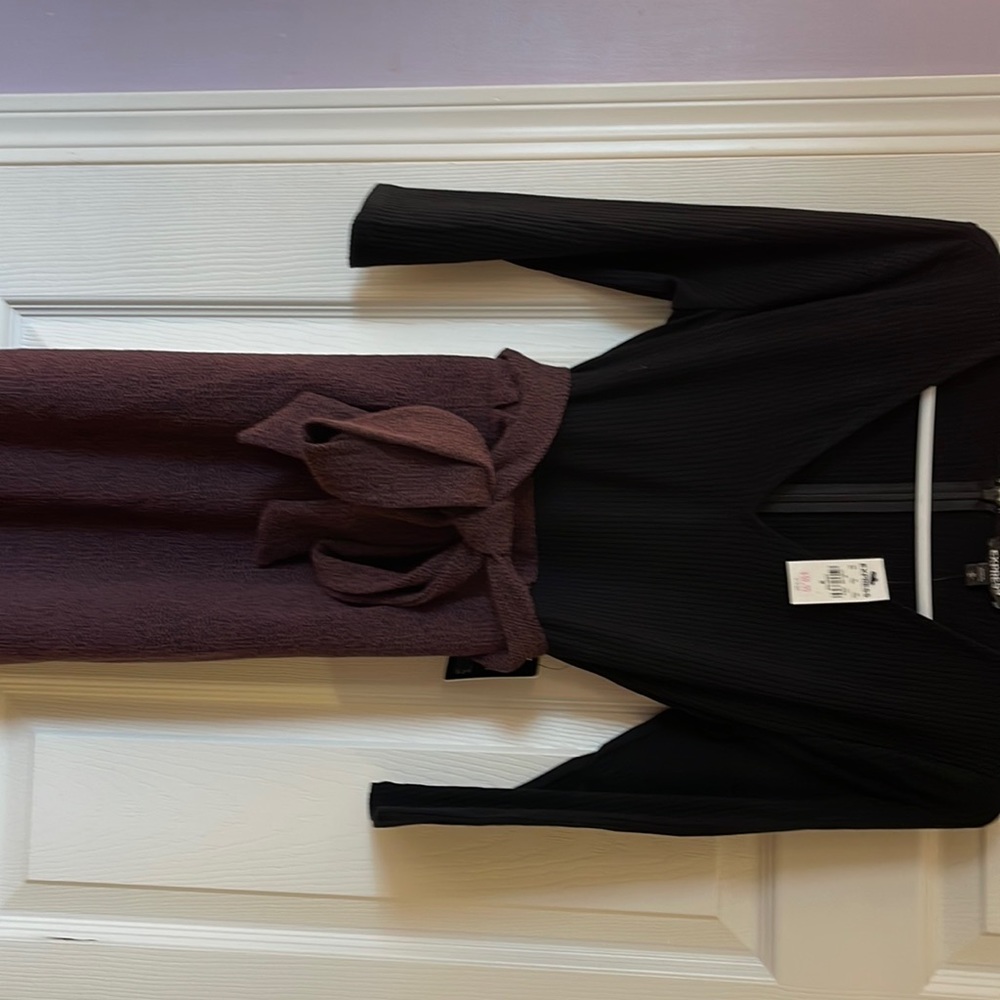 New with tags. Express medium black and purple dress